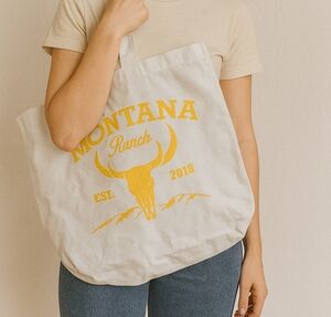 🤠 Montana Ranch Tote Bag – Western Canvas Cowgirl Style Reusable Shopper